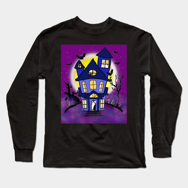 Ghost Haunted House Long Sleeve T-Shirt by BRobinson